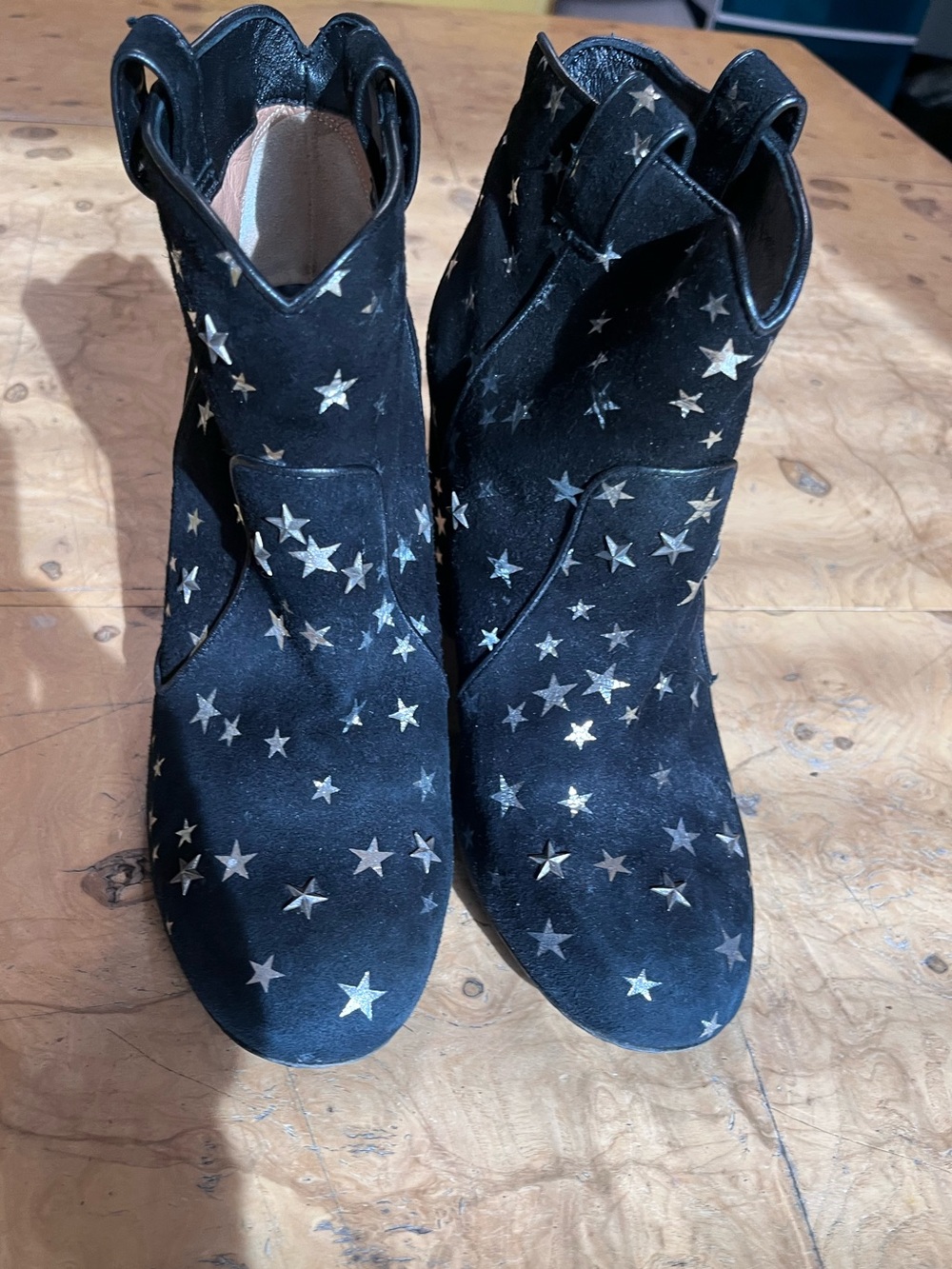 French chic Laurence Dacade Star studded Suede Ankle Boots - Women 38.5